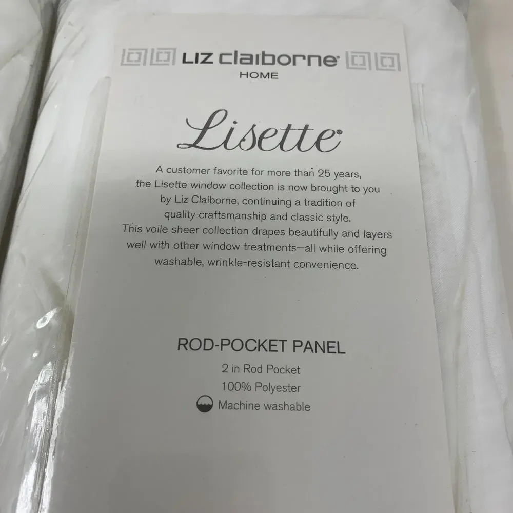 NEW Lot 2 x Liz Claiborne Lisette Rod Pocket Panel 60